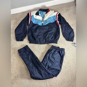 NWT Vintage Wilson Zip Up Windbreaker Set Multi Color Block Size Medium